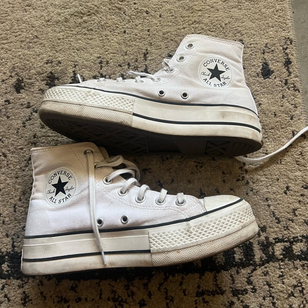 white platform converse